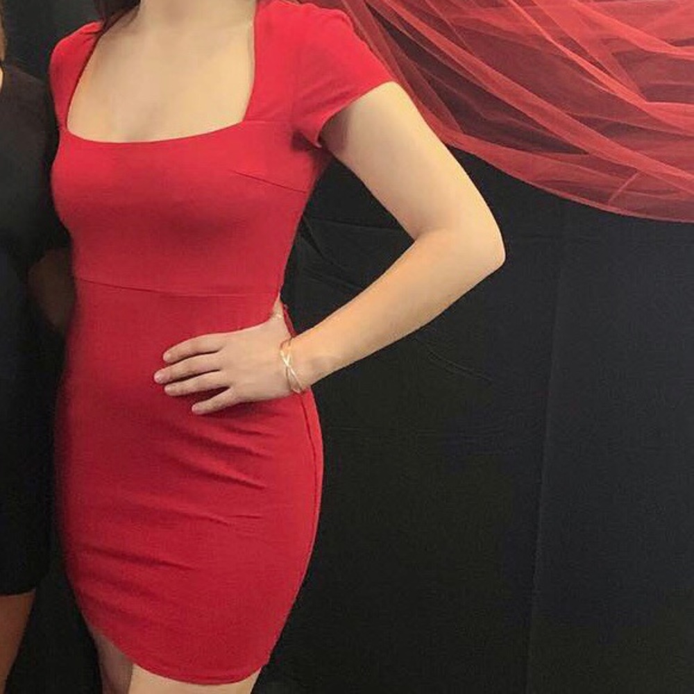 Lulus red body on mini dress